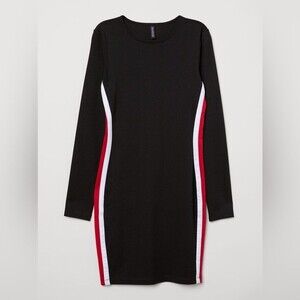 DIVIDED H&M black long sleeve mini dress size 4
